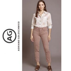 Anthropologie x AG Adriano Goldschmied Slim Straight Ankle Velvet Jeans size 32R
